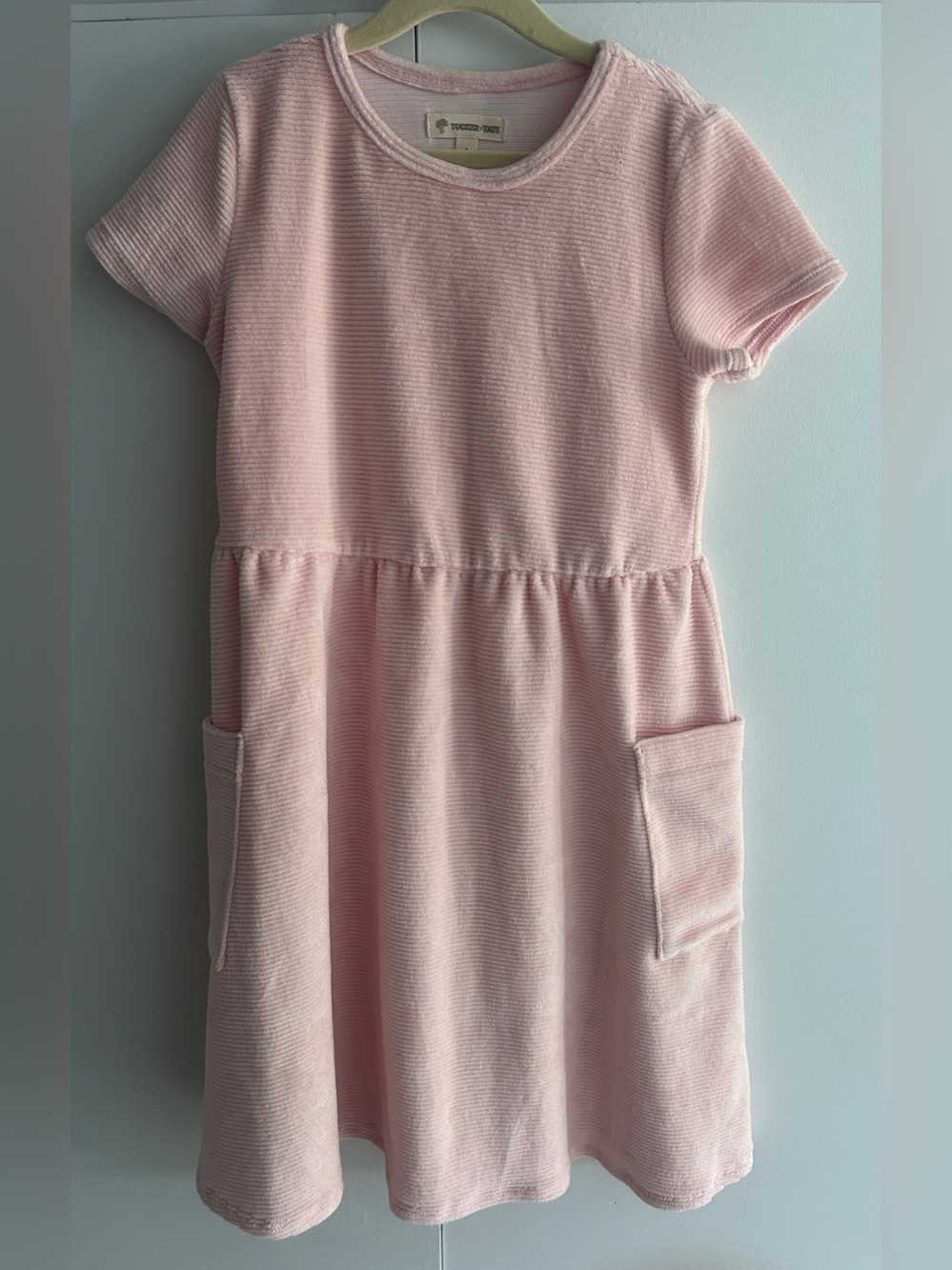 Tucker + Tate Velour Pocket Dress in pink English